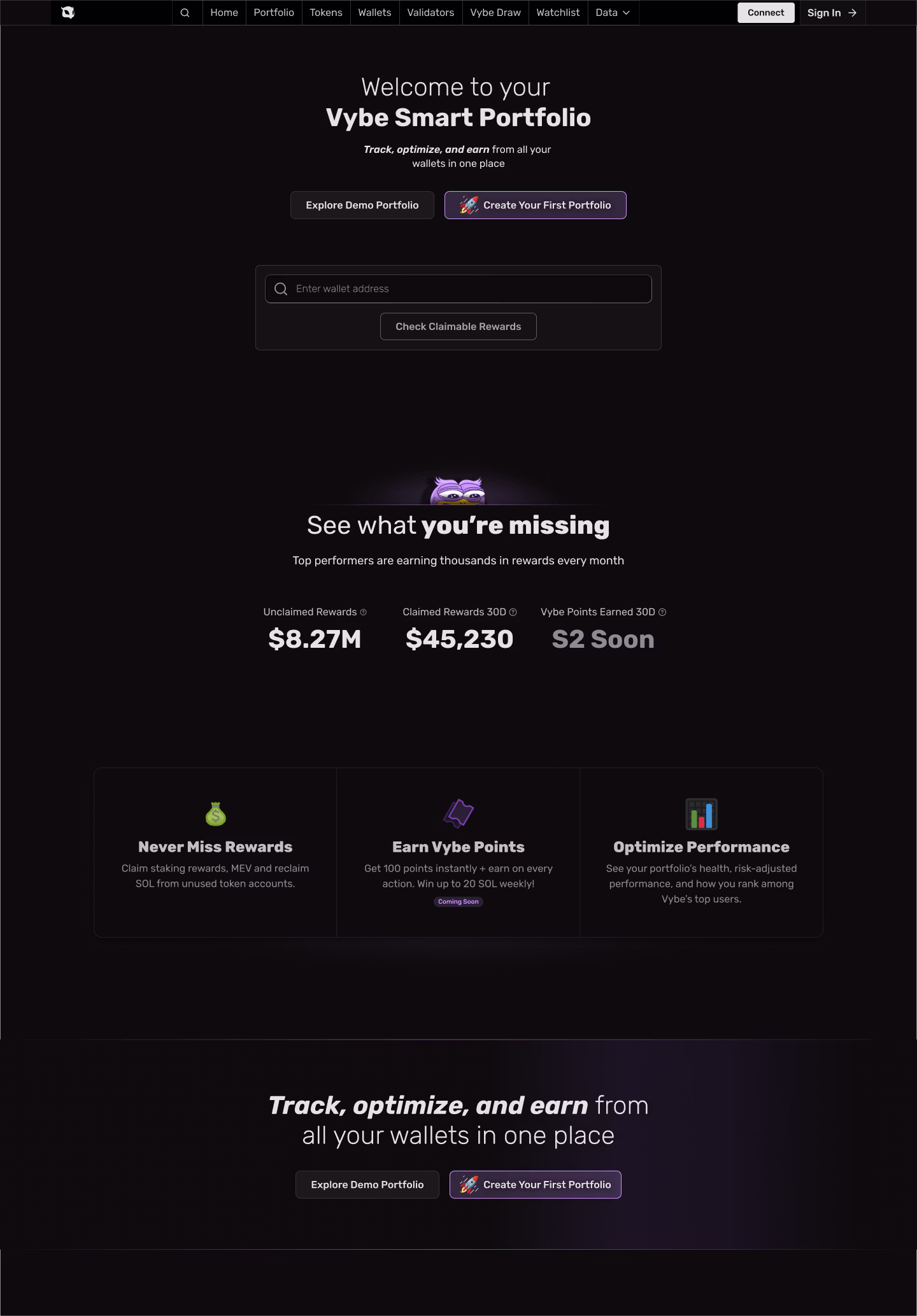 New: Portfolio start page (empty state)