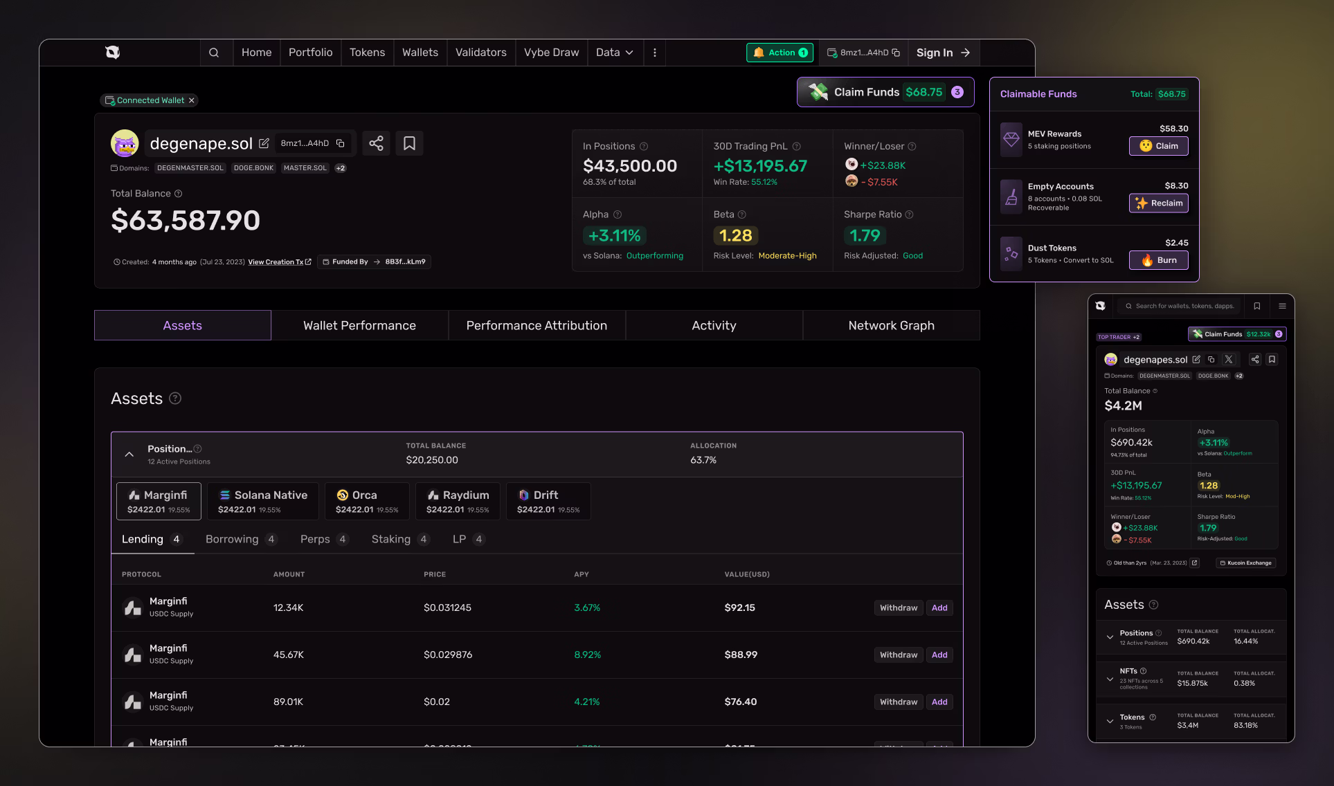 New: Single wallet page